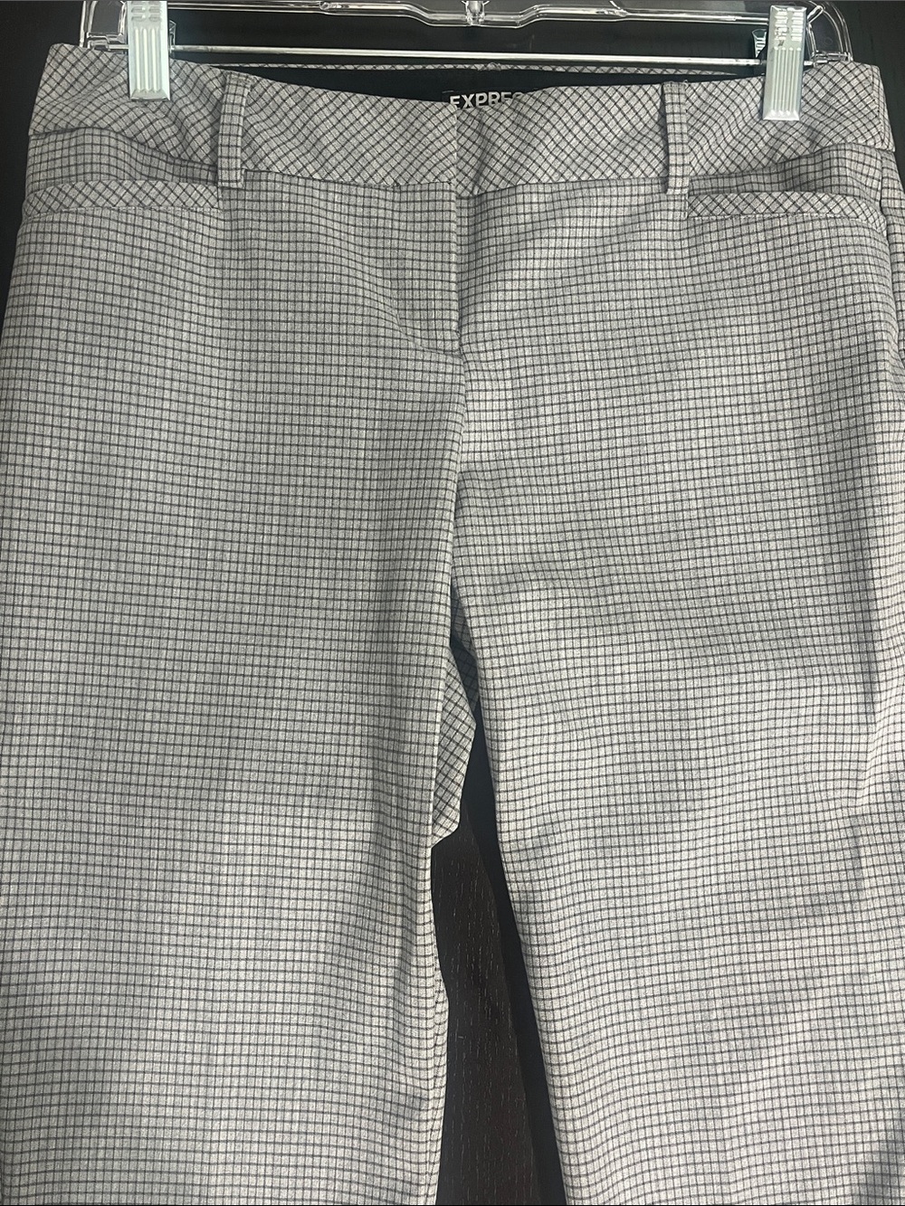 Express Columnist Straight Leg Grey Plaid Dress Pants with Pockets 2R